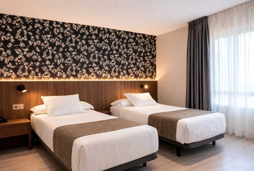 habitación con dos camas individuales