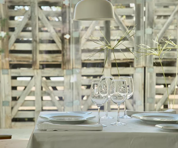 Mesa montada del restaurante
