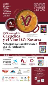Cartel de la 25 Semana de la Cazuelica y el vino D.O. Navarra