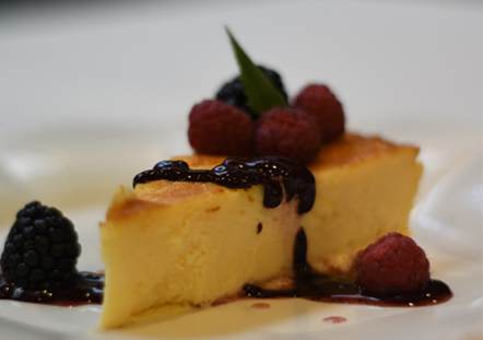 Plato de postre en el Restaurante Lechuguero de Cascante