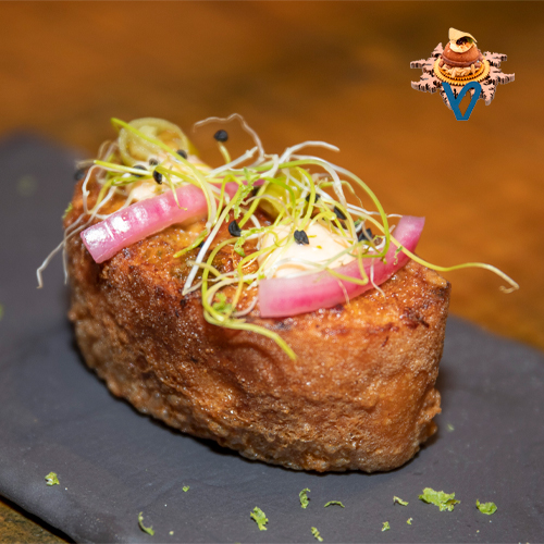 Picho con base de pan y relleno de solomillo de cerdo con fritada, homenaje a Ana mi suegra, que nos enseño a hacerlo hace 21 años.