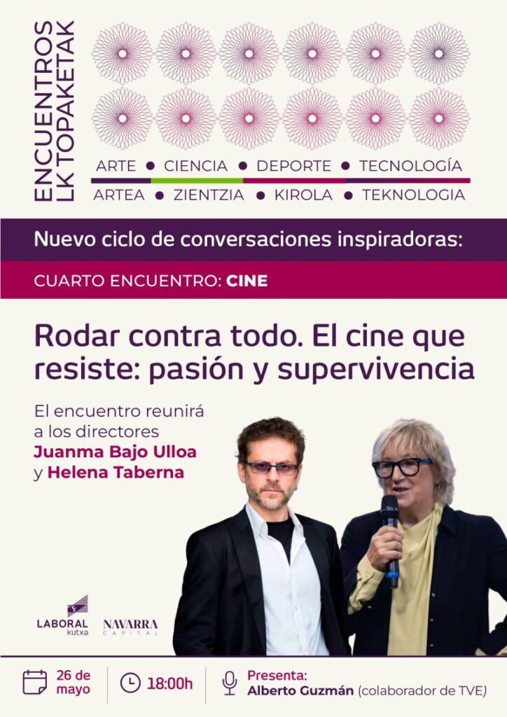 Cartel Encuentro LK Topaketak en la imagen aparecen los dos directores Juanma Bajo Ulloa y Helena Taberna