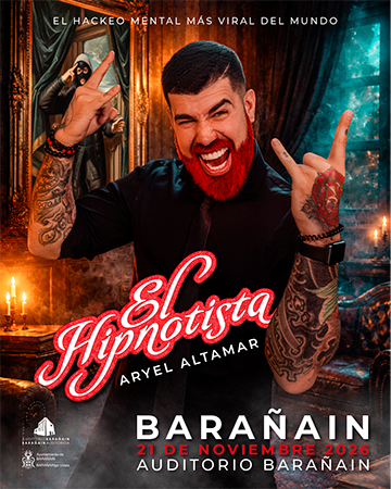 Cartel Espectáculo El Hipnotista, aparece la foto de Aryel Altamar, artista de este espectáculo