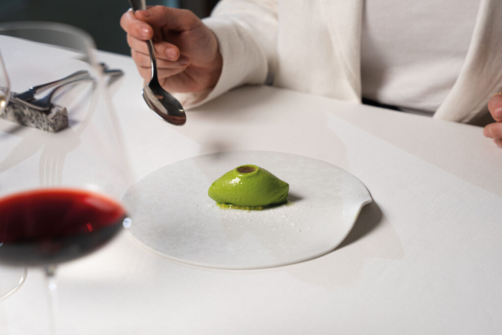 Plato del menú elaborado a base de verduras frescas de Navarra en el Choko del Remigio