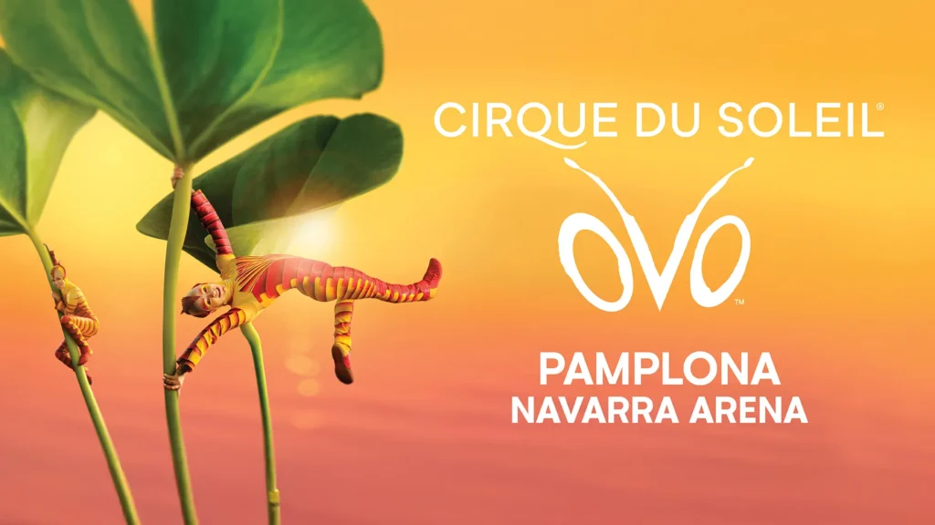Cartel del espectáculo ovo del Circo del Sol que viene a Pamplona en enero de 2027