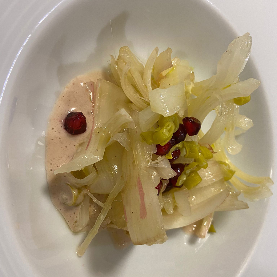 ensalada de cardo rojo del Restaurante Topero de Tudela