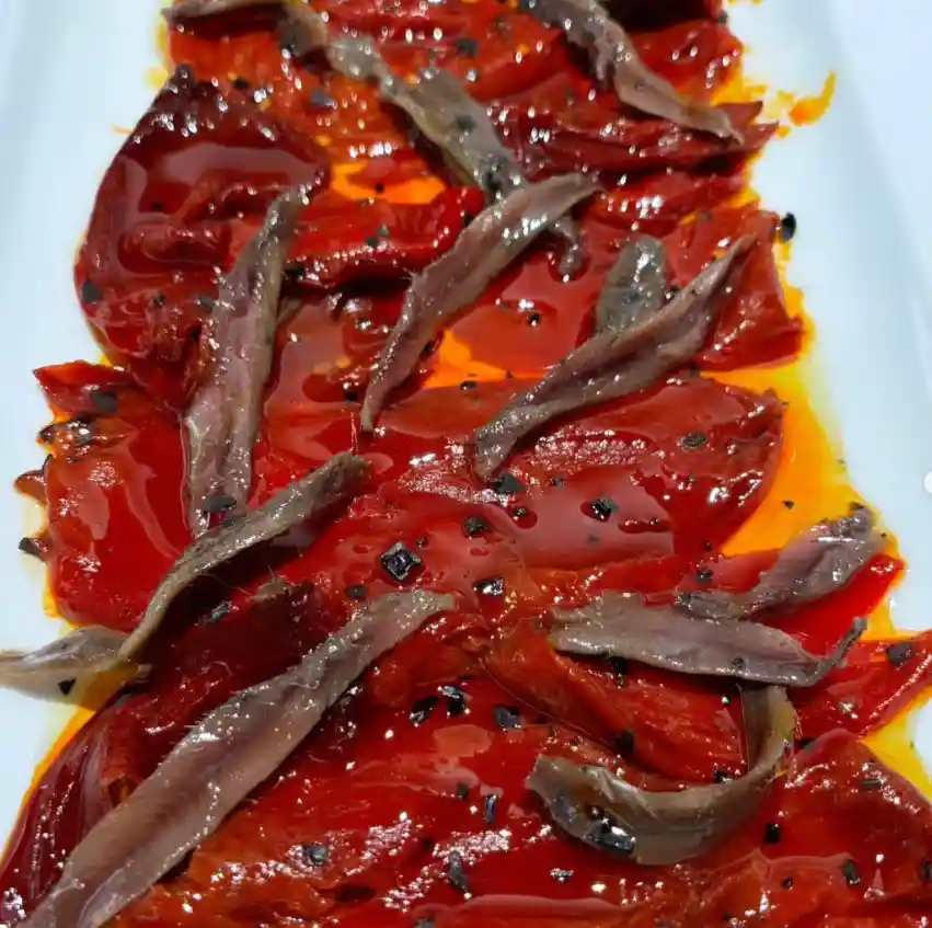 Pimientos asados del Restaurante El Bordón en Viana