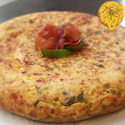 tortilla de patata con jamón y calabacín del Hotel Albret de Pamplona
