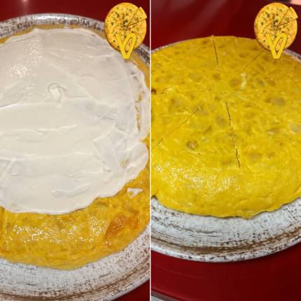 Tortilla de patata tradicional y tortilla con manitas y hongos del Bar Kaixo de Alsasua