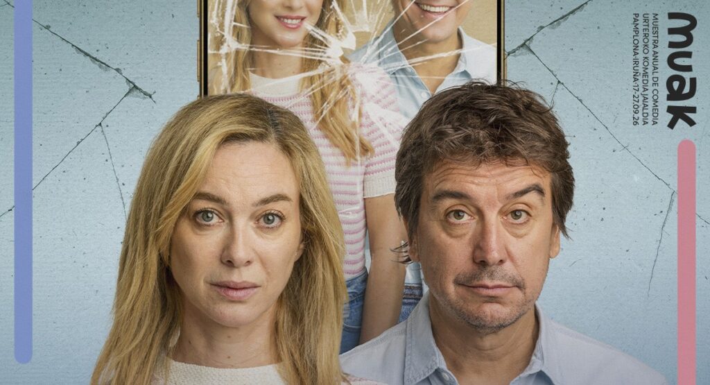 Marta Hazas y Javier Veiga posan en el cartel de la obra un matrimonio sin filtros